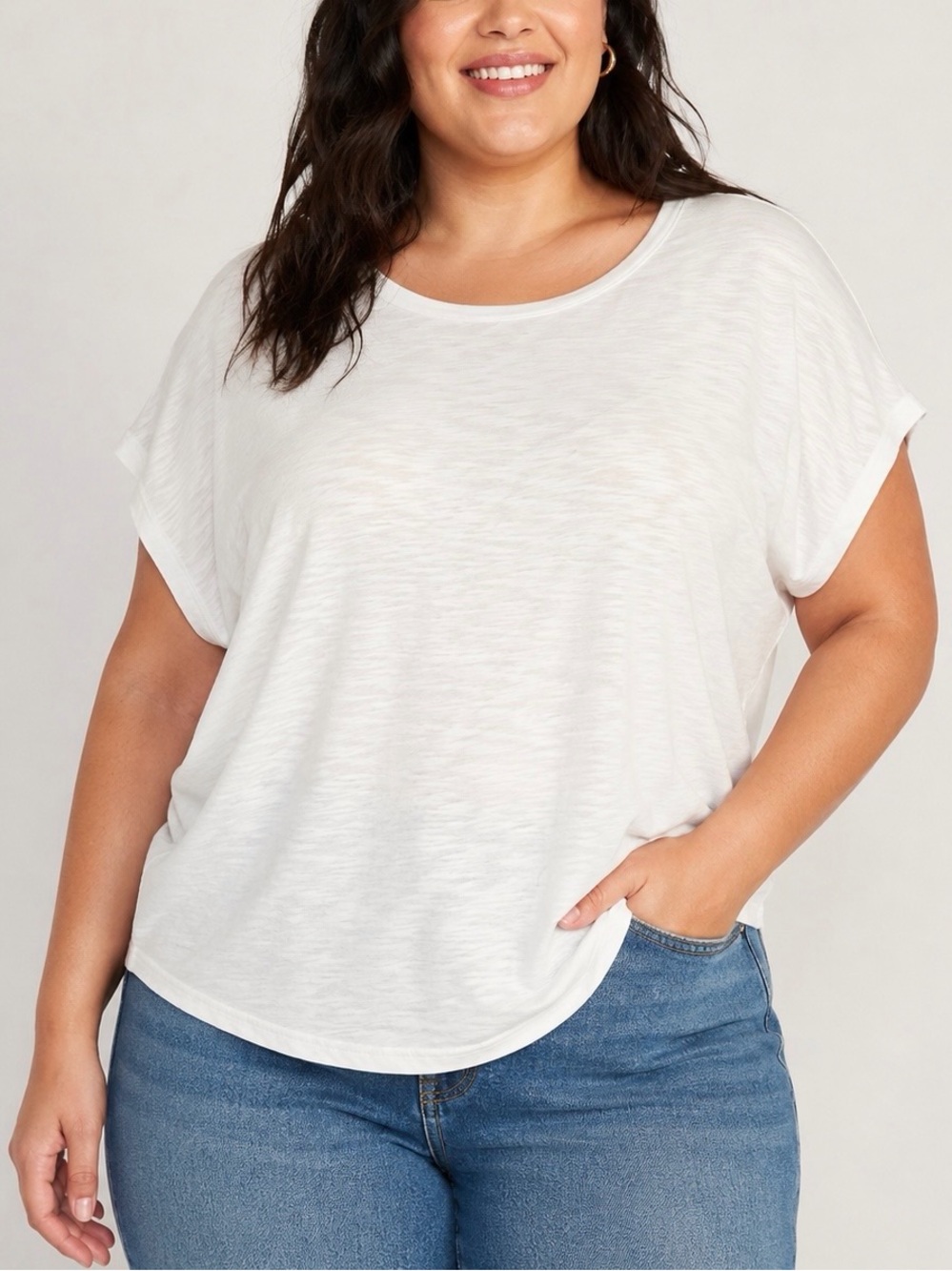 Jane + Delancey Dolman Sleeve Relaxed Fit Ivory Tee